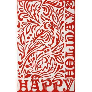 Happy Holidays Cardinal 5"x7" Greeting Cards Set of 6 Acid Free Stock Art Print